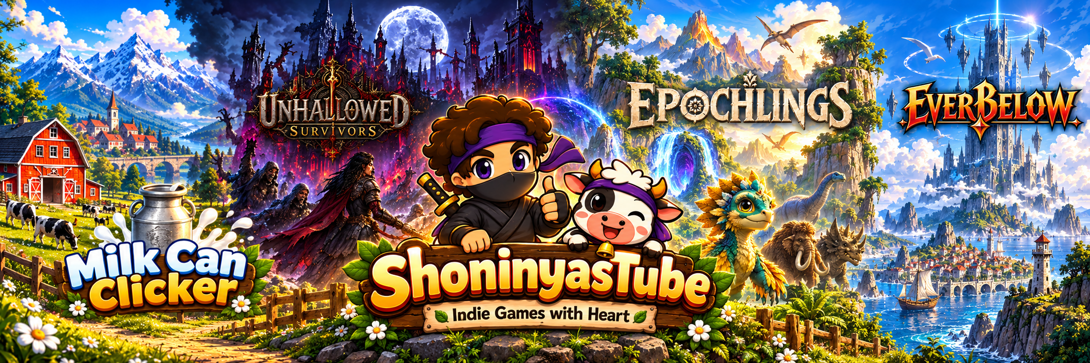 ShoninyasTube Indie Games – Milk Can Clicker, Unhallowed Survivors, Epochlings und EVER BELOW